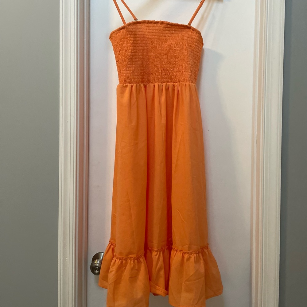 Fun bright orange dress